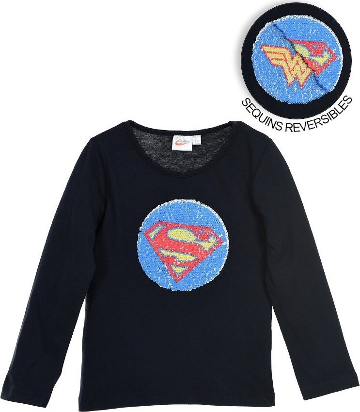 Tmavomodré dievčenské tričko Super Hero Girls Veľkosť: 128