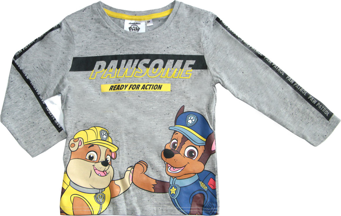 Chlapčenské sivé tričko s dlhým rukávom Labková patrola Veľkosť: 98