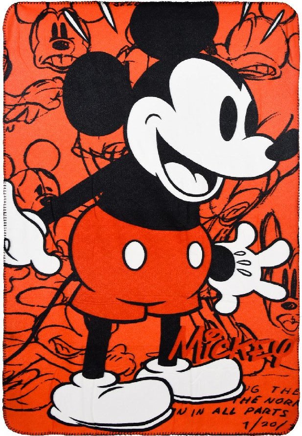 Mickey Mouse červená fleecová deka Veľkosť: ONE SIZE