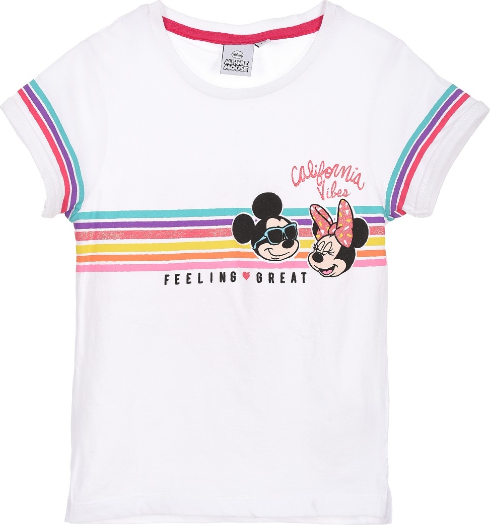 Disney Minnie Mouse dievčenské biele tričko Veľkosť: 128