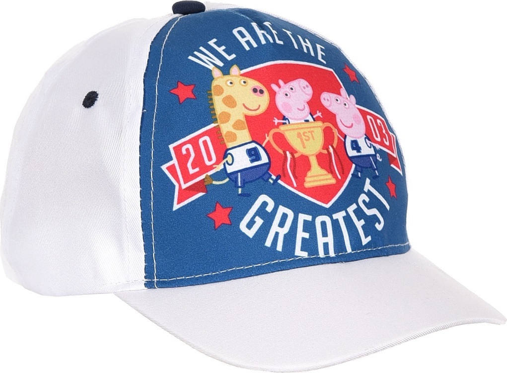 Prasiatko Peppa biela dievčenská šiltovka Veľkosť: 54