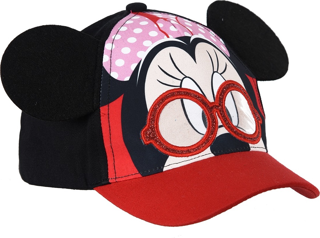 Minnie Mouse dievčenská čierno-červená šiltovka 3D Veľkosť: 52