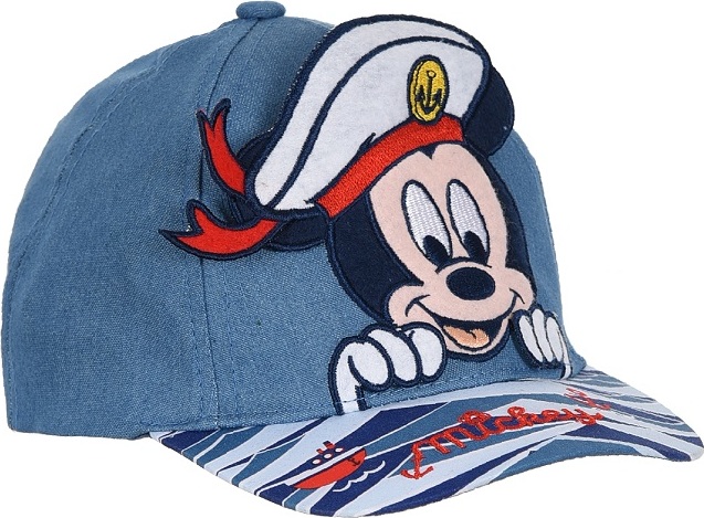 Modrá džínsová chlapčenská šiltovka Mickey Mouse Veľkosť: 48