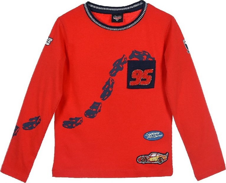 Cars chlapčenské červené tričko s dlhým rukávom Veľkosť: 116