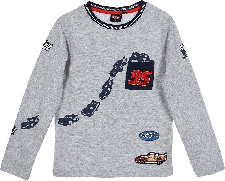 Cars chlapčenské sivé tričko s dlhým rukávom Veľkosť: 116