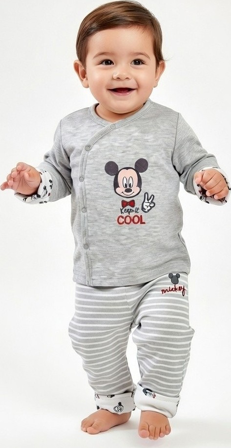 Mickey Mouse Disney Baby sivý chlapčenský set Veľkosť: 81
