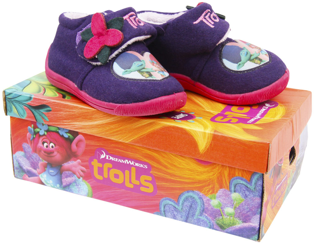 Trolls dievčenské teplé šľapky na suchý zips Veľkosť: 29