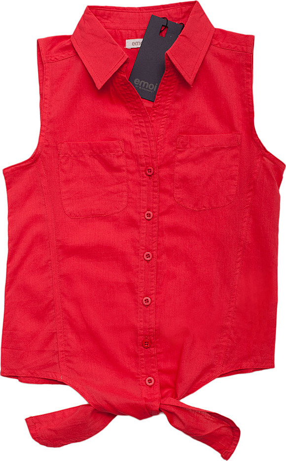 Dievčenská červená košeľa bez rukávov Veľkosť: 98