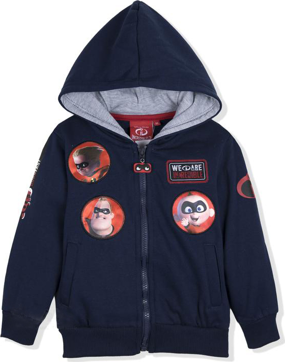 Rodinka Úžasných chlapčenská tmavomodrá mikina na zips Veľkosť: 128