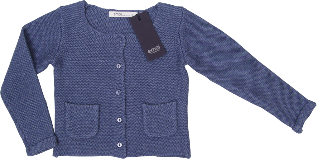 Dievčenský modrý sveter s vreckami Veľkosť: 116