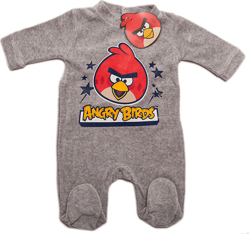 Angry Birds chlapčenské sivé dupačky Veľkosť: 67