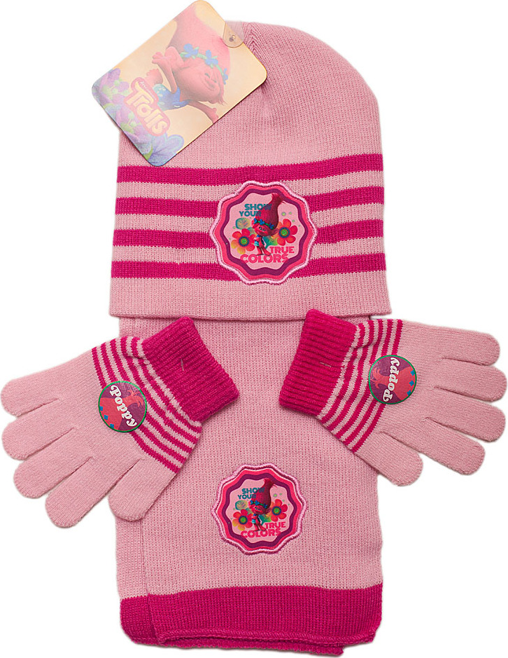 Trolls ružový zimný set Veľkosť: ONE SIZE