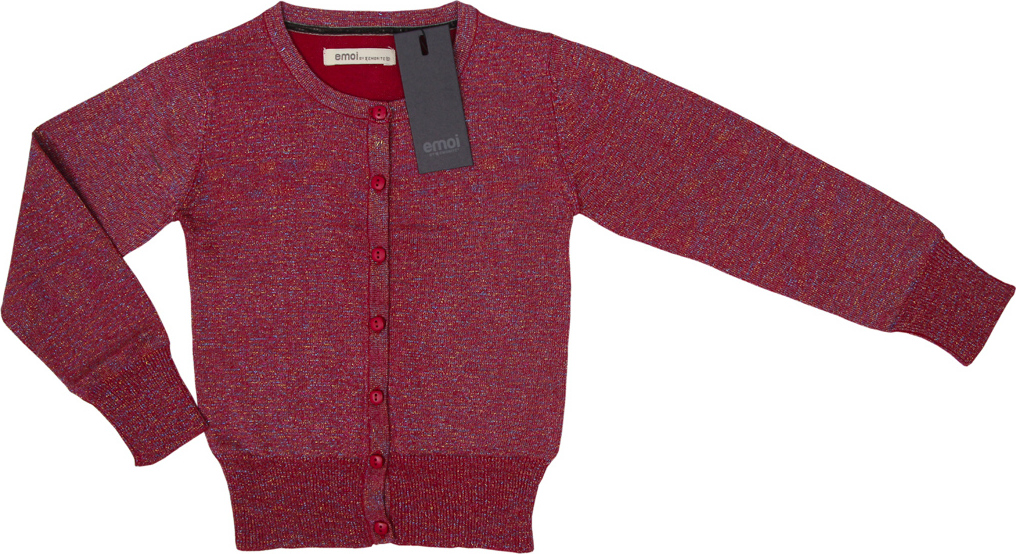 Emoi červený dievčenský sveter s gombíkmi Veľkosť: 98