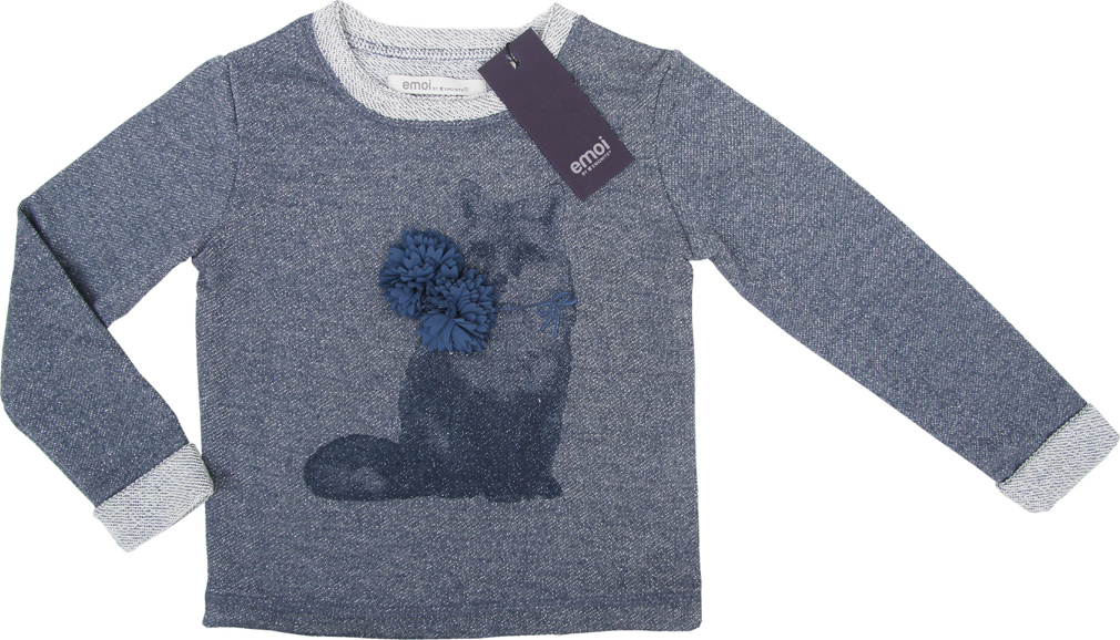 Emoi dievčenská modrá mikina s líškou Veľkosť: 116