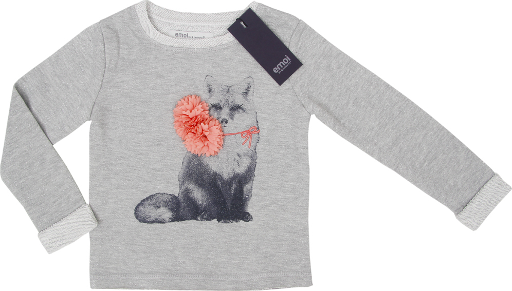 Emoi dievčenská sivá mikina s líškou Veľkosť: 98