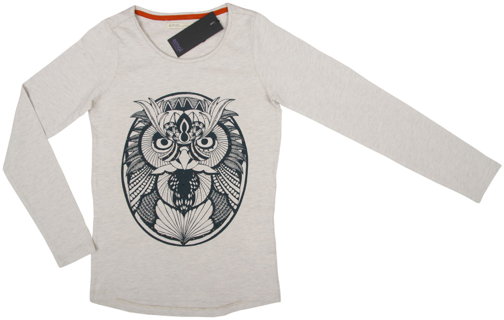Emoi dievčenské biele tričko so sovou Veľkosť: 164