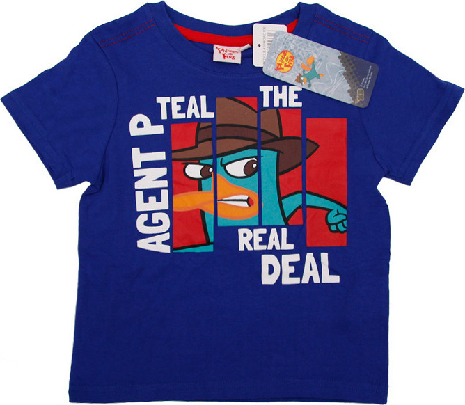 Phineas a Ferb chlapčenské tmavomodré tričko Veľkosť: 104