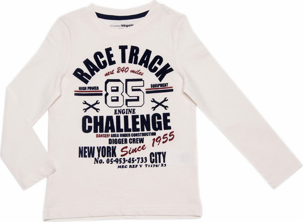 Chlapčenské biele tričko Race Track 85 Veľkosť: 122