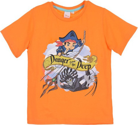 Jake a piráti oranžové chlapčenské tričko s krátkym rukávom Veľkosť: 94