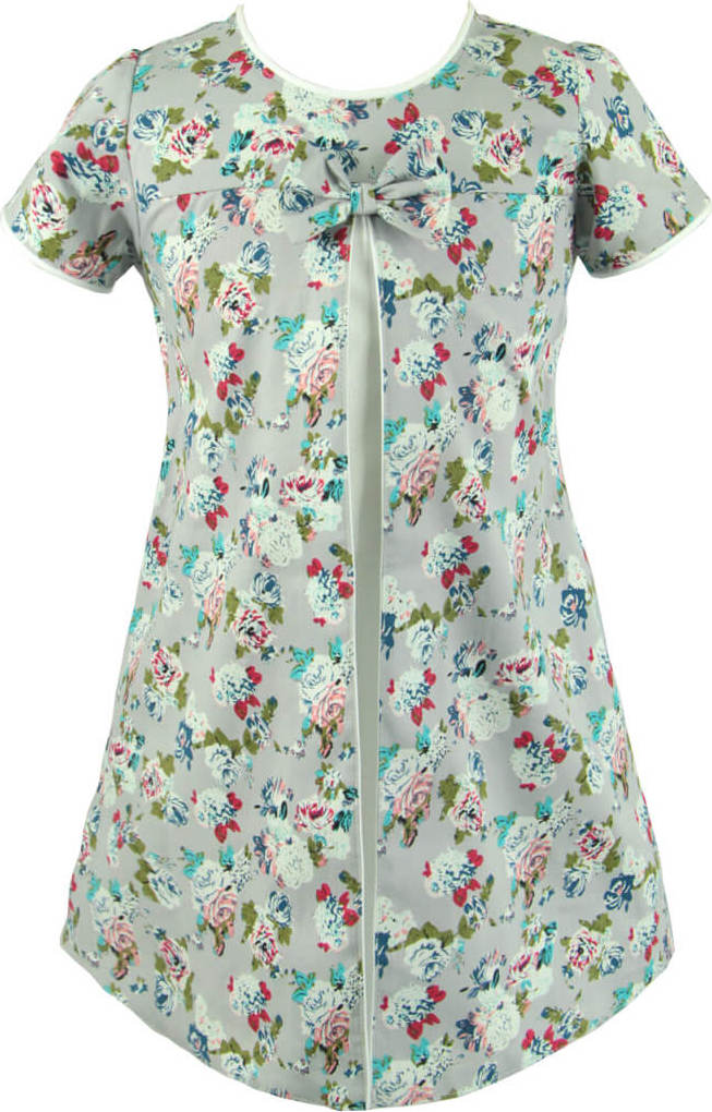 NAT&TOM Dievčenské sivé šaty s kvetinovým vzorom Veľkosť: 122