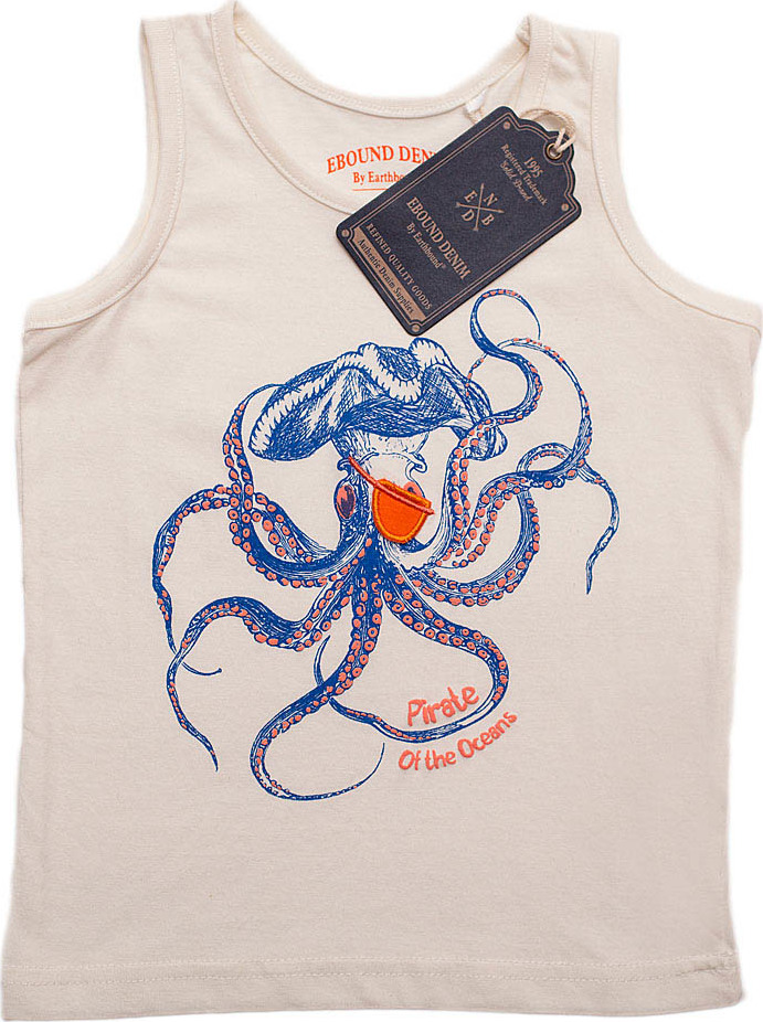 Ebound chlapčenský biely nátelník s chobotnicou Veľkosť: 98