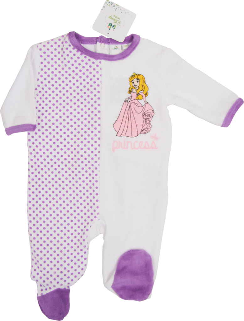 Rompers Princess dievčenské bielo-fialové dupačky Veľkosť: 74