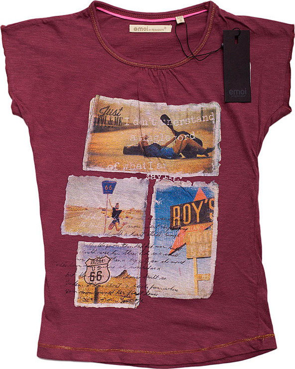 Emoi tmavočervené tričko s krátkym rukávom Veľkosť: 128