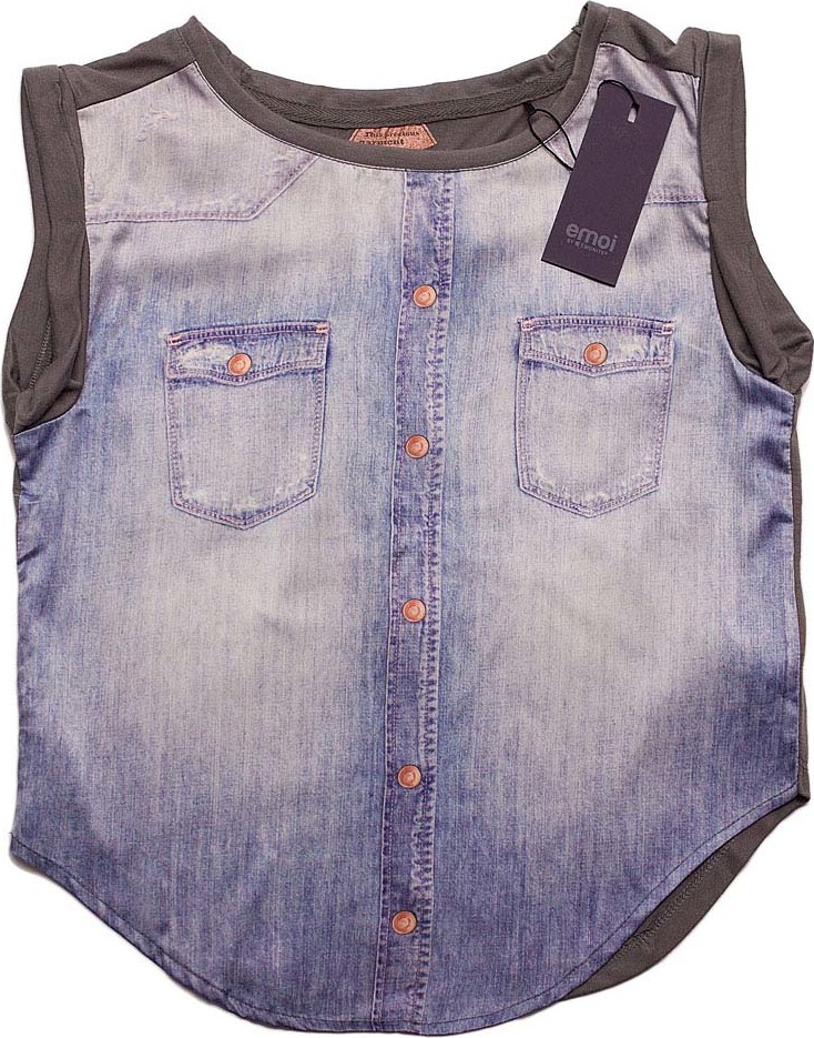 Emoi dievčenské sivé tričko bez rukávov Veľkosť: 140