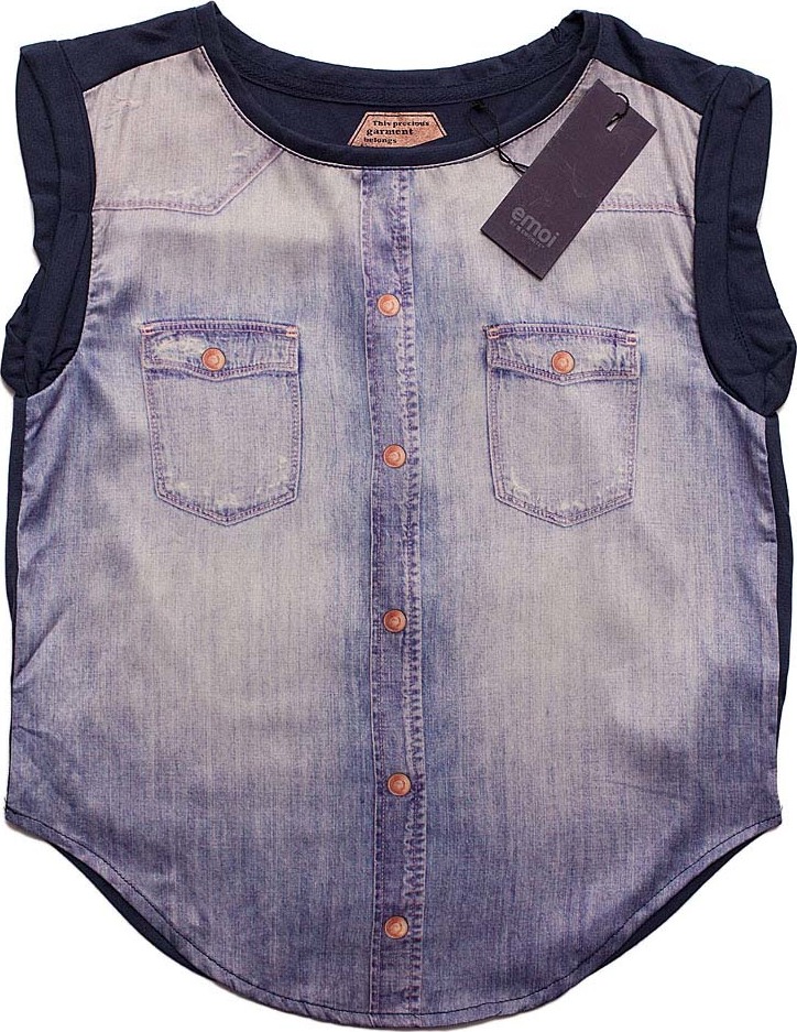 Emoi dievčenské tmavomodré tričko bez rukávov Veľkosť: 164
