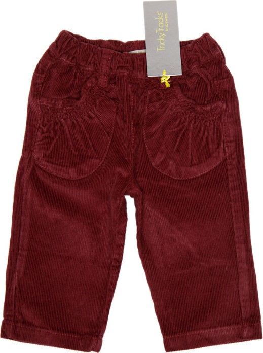 Corduroy dievčenské červené nohavice na gumu Veľkosť: 80