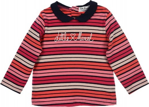 Little Marcel dievčenské červené tričko s pruhmi Veľkosť: 80