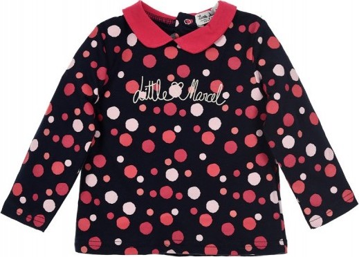 Little Marcel dievčenské čierne tričko s bodkami Veľkosť: 80