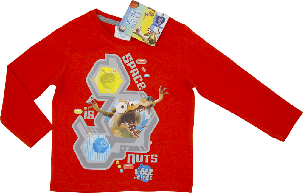 Doba ľadová červené chlapčenské tričko Scrat Veľkosť: 98