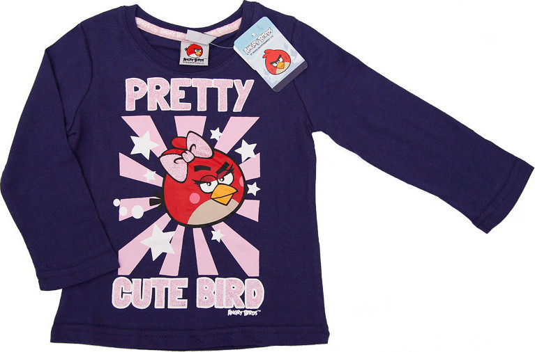 Angry Birds tmavomodré dievčenské tričko Pretty Veľkosť: 98