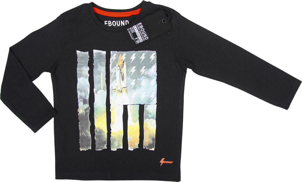 Ebound čierne chlapčenské tričko s raketou Veľkosť: 98