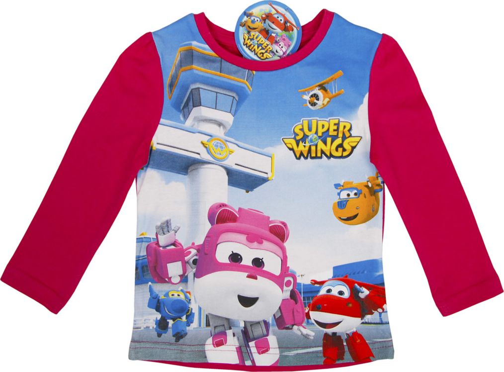 Super Wings dievčenské červené tričko s potlačou Veľkosť: 104