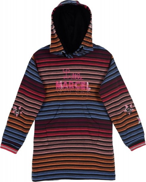Litt Marcel dievčenské farebné pruhované šaty s kapucňou Veľkosť: 110/116