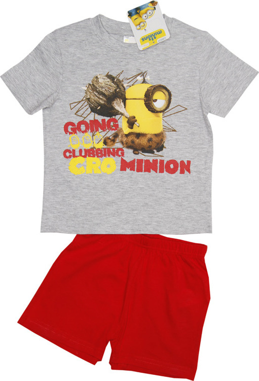 Mimoni sivo-červené pyžamo Veľkosť: 98