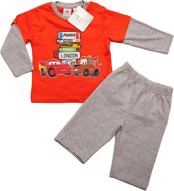 Cars - chlapčenské sivo-červené pyžamo baby Veľkosť: 74