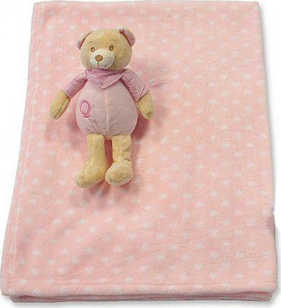 Dievčenská ružová súprava deka + medvedík Veľkosť: ONE SIZE