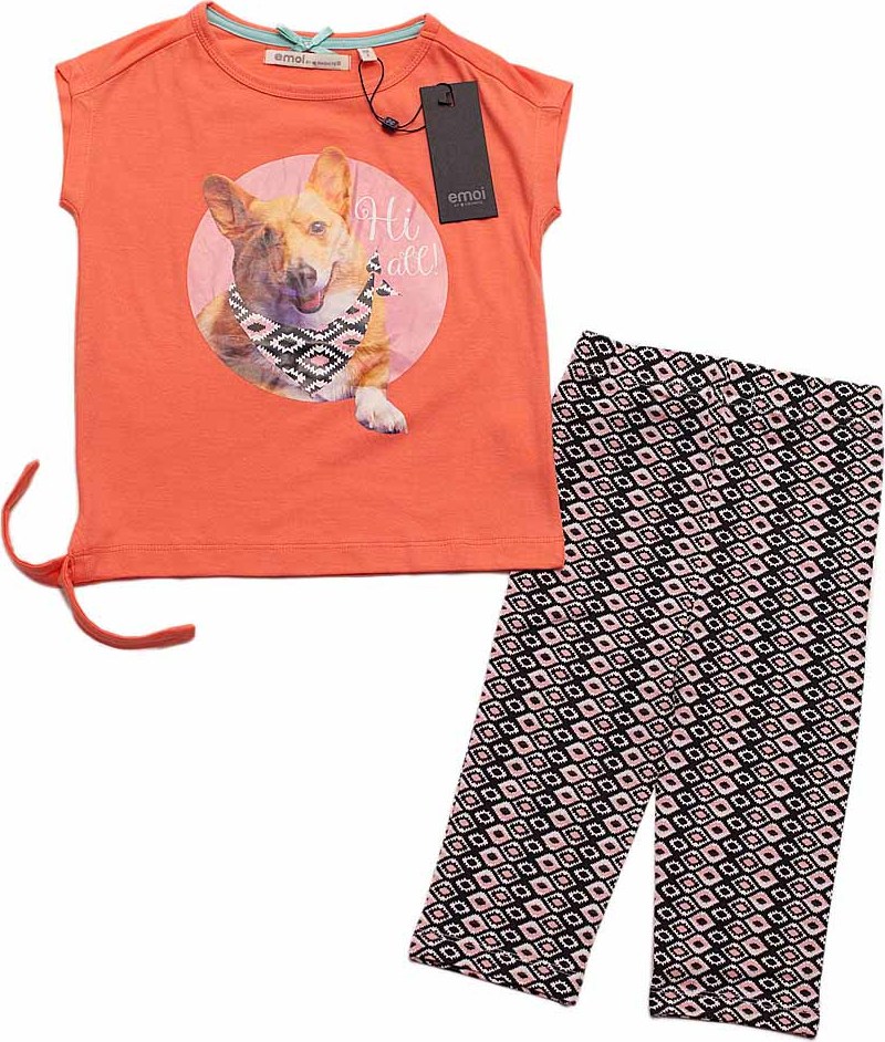 Emoi dievčenská oranžová súprava triko+legíny Veľkosť: 98