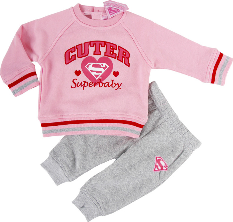 Super Baby dievčenské ružovo / sivá tepláková súprava Veľkosť: 67
