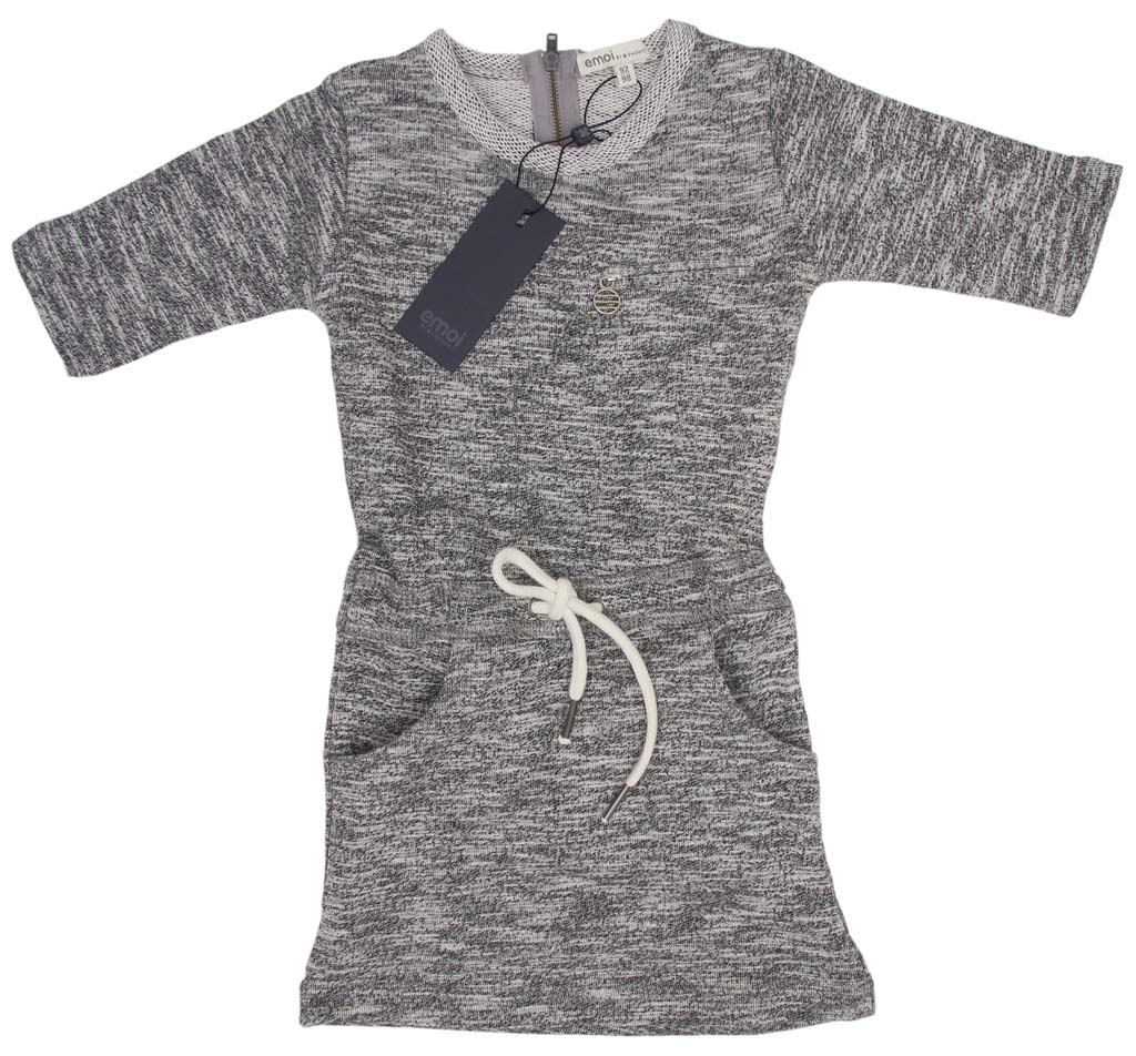 Emoi dievčenské sivé šaty s vreckami Veľkosť: 116/122