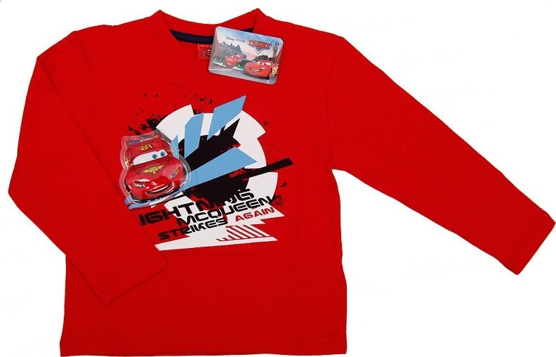 Cars detské červené tričko s dlhým rukávom Veľkosť: 98