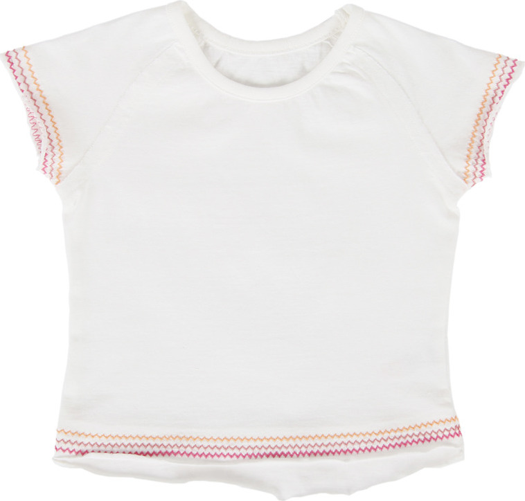 Biele tričko s lemovaním pre dievčatá Veľkosť: 98