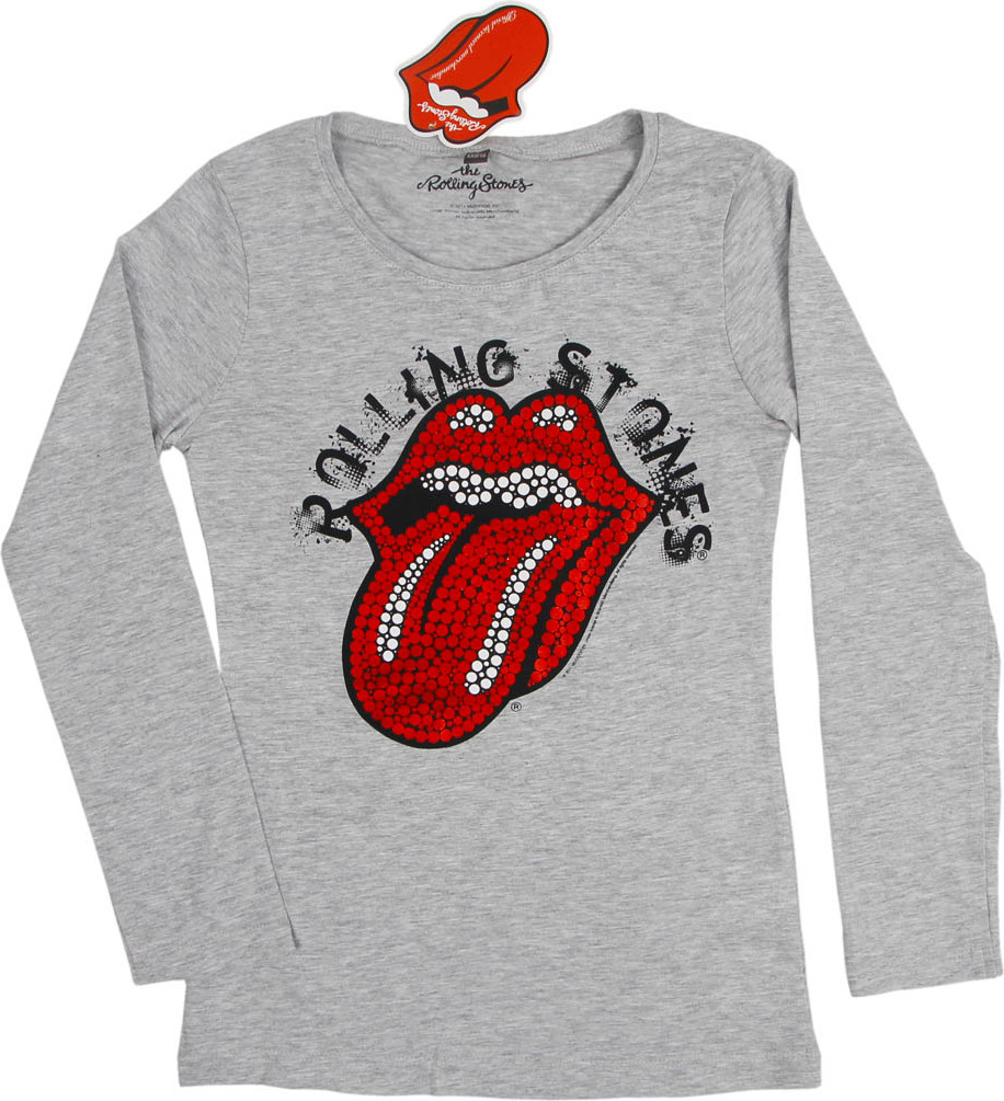 Rolling Stones sivá dievčenská blúzka s potlačou Veľkosť: M