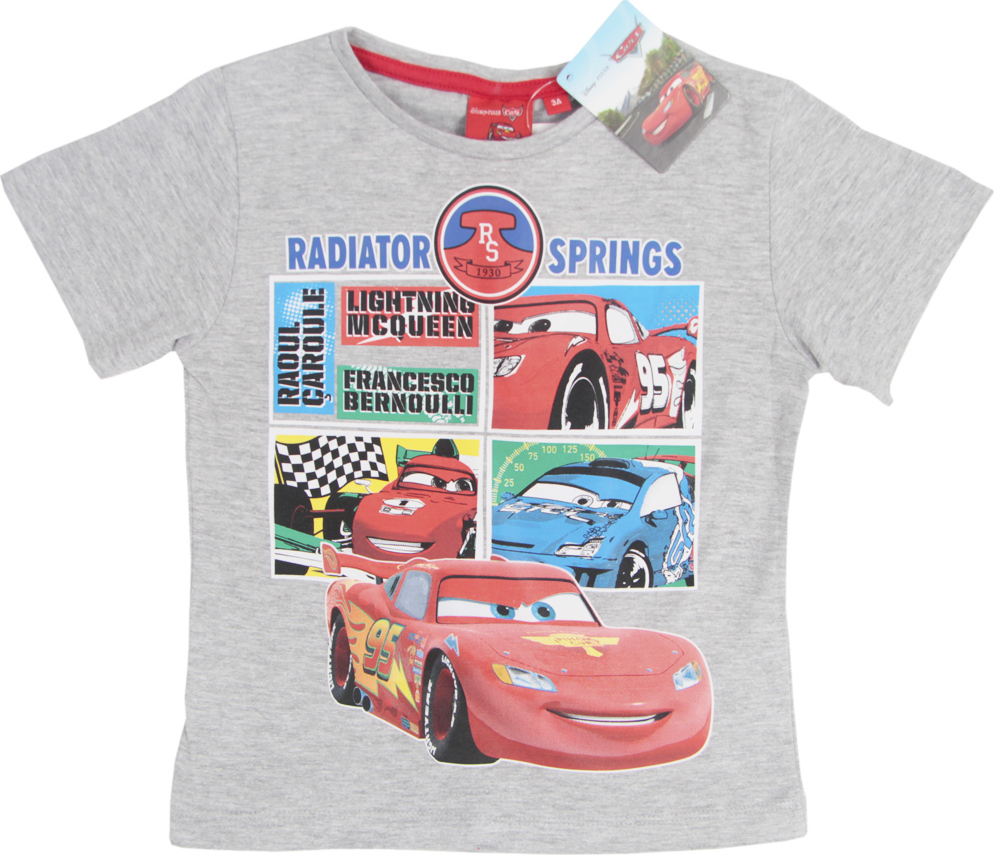 Cars sivé tričko pre chlapcov Veľkosť: 128