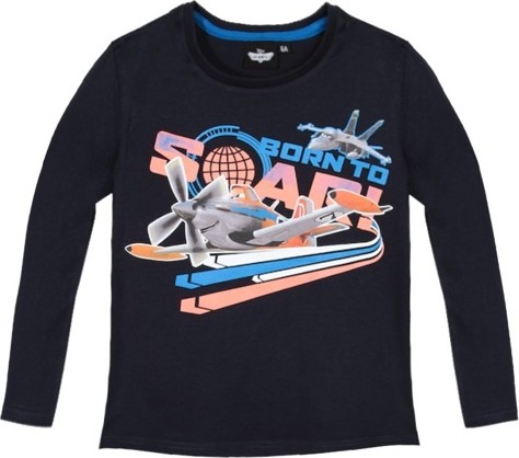 Disney Planes - Dusty čierne tričko s dlhým rukávom pre chlapcov Veľkosť: 98