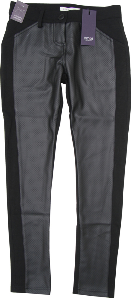 Emoi čierne dievčenské legíny s dielmi z eco kože Veľkosť: 140