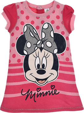 Minnie ružové dievčenské šaty s krátkým rukávom Veľkosť: 68
